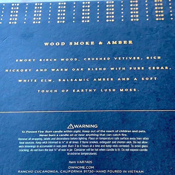 DW HOME CANDLE WOOD SMOKE & AMBER SET SCENTED - Picture 10 of 10